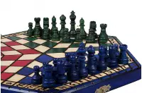 Set di scacchi per tre giocatori (32x28cm) tricolore